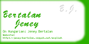 bertalan jeney business card